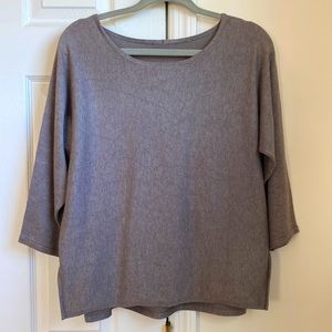 Mauve Scoop Neck 3/4 Length Sleeve Sweater